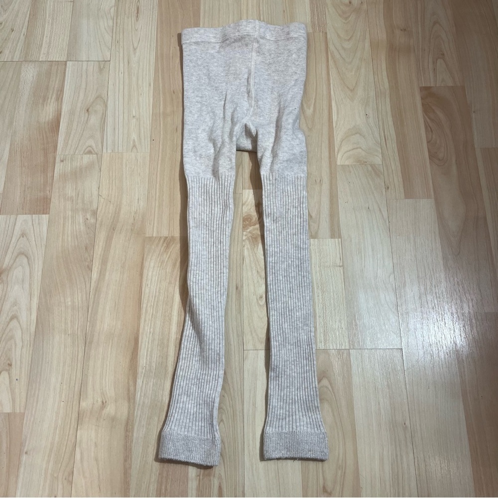 Mini Boden Girls Cream Ribbed Tights Size 5-6 Years